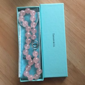 Authentic Tiffany & Co pink bead necklace